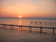 Der Neusiedler See in der Abenddämmerung